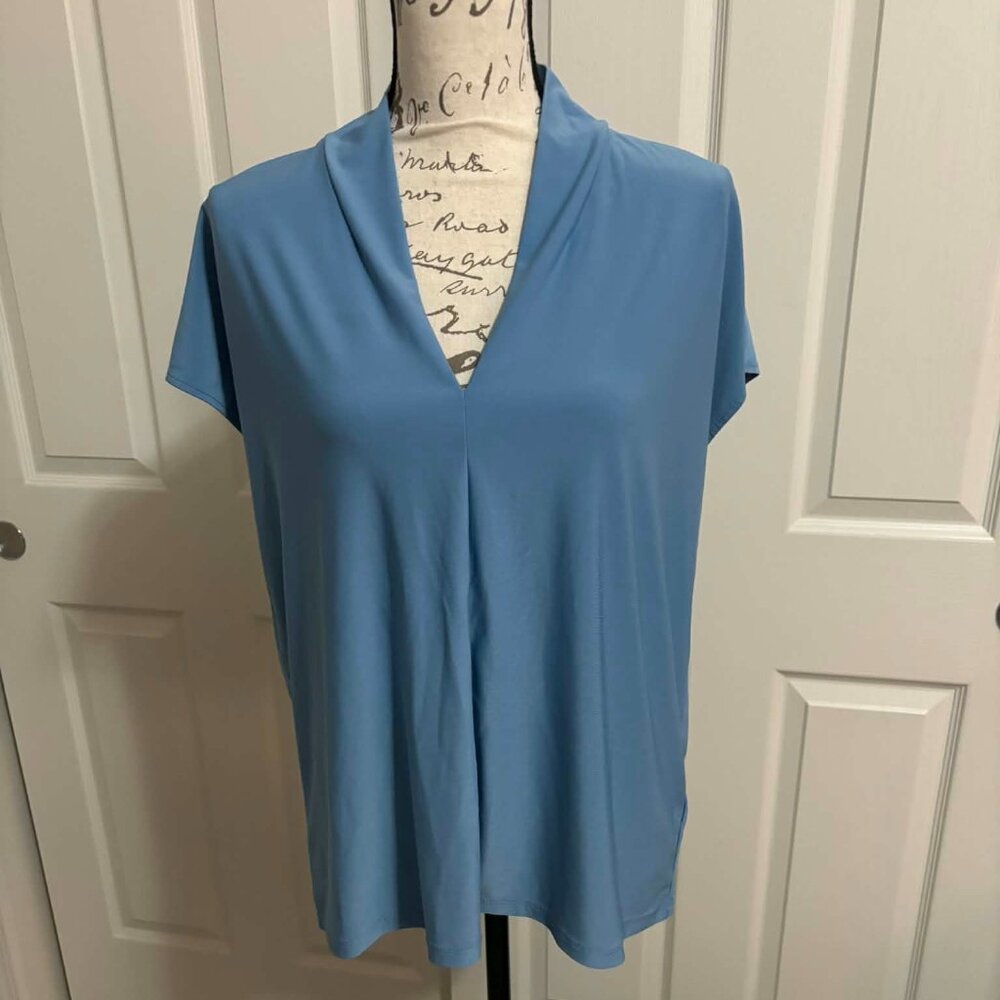 Women's Like New Blue Capped-Sleeved Blouse